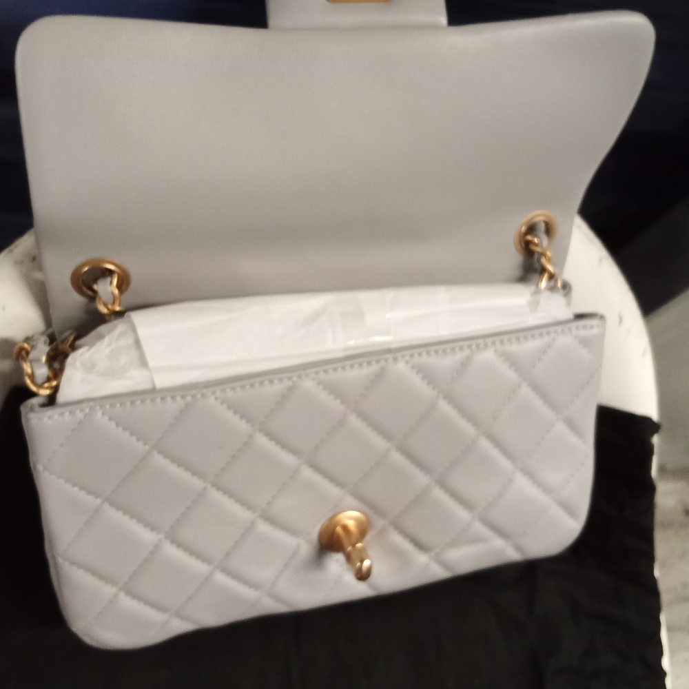 Chanel Pearl Crush Mini Rectangular Flap Bag Light Grey Lambskin - Picture 5 of 11